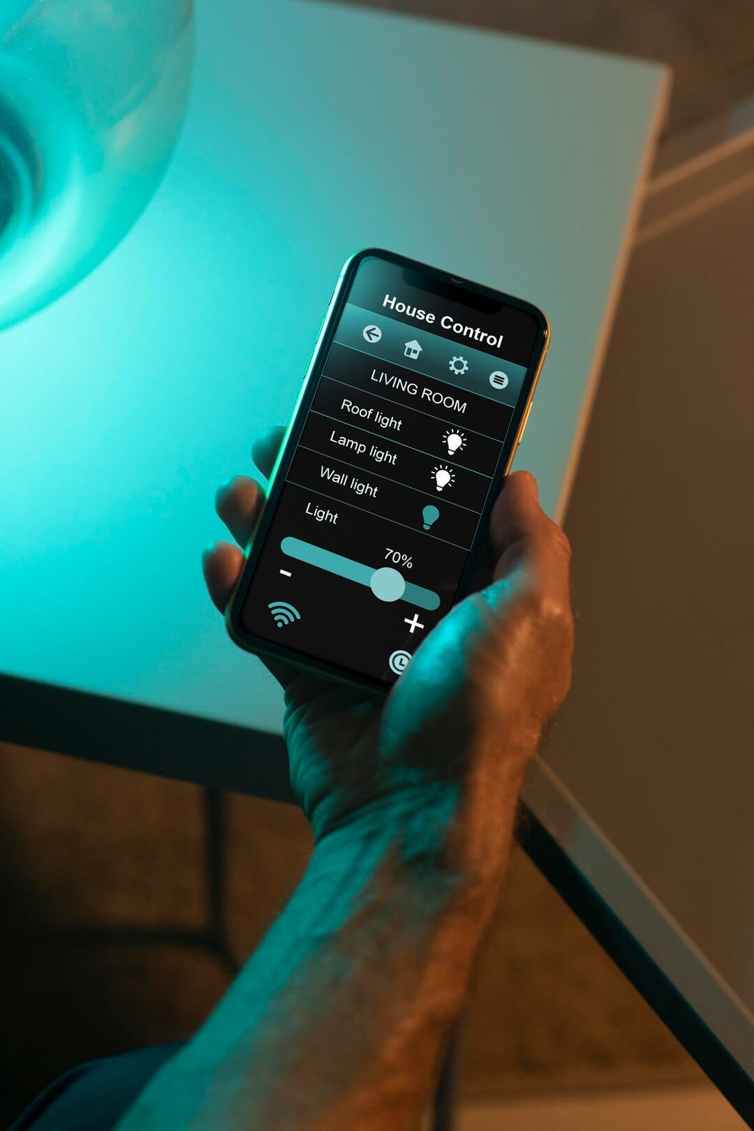 Man Using Smartphone His Automated Home_23